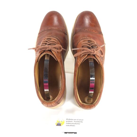 Cole Haan Lunargrand Leather Lace Up Shoe Mens Size 8.5 C12611 Brown White - Picture 6 of 9